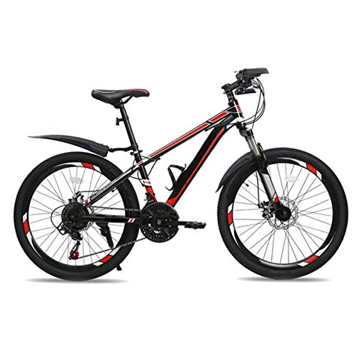 Mountain Bike : Yunyisujiao Mountain Bike, 24 pollici 21 velocità bicicletta a sospensione completa ingranaggi freni a doppio disco mountain bike, bicicletta portatile adulto per uomini e donne (colore : rosso)