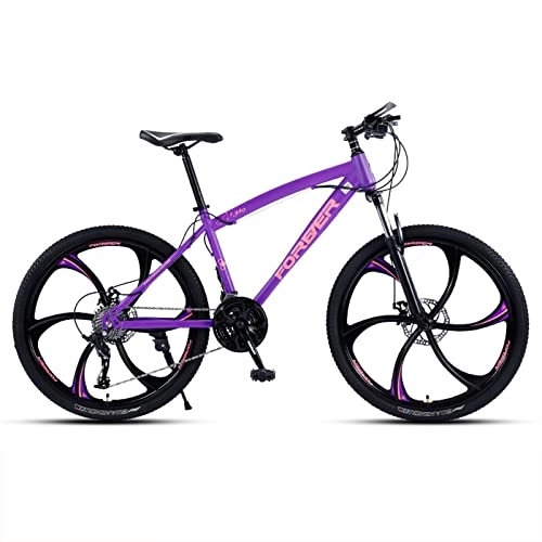 Mountain Bike : zcyg Mountain Bike for Women, 21 velocità con Forchetta Sospensione, Mountain Bike 24 / 26 Pollici per La Bici da Donna per Giovani / Donne(Size:24inch, Color:Viola)