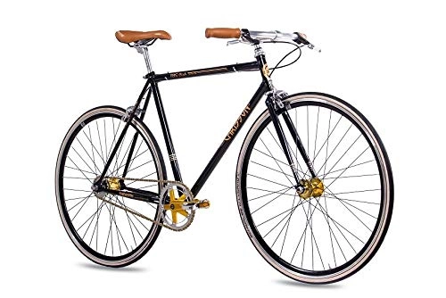 Bicicletas de carretera : 28 pulgadas Vintage carreras Urban Cilindro de CHRISSON fgs-212 CrMo Gent 2016 con 2 G Kick Shift Negro