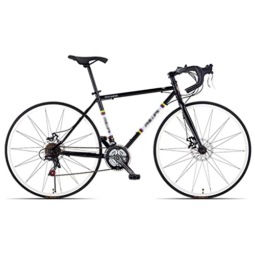 Bicicletas de carretera : Bicicleta De Bicicleta De Carretera para Hombres 68 Cm Bicicleta De Marco para Adultos Bicicleta Bicicleta Bicicleta Dual Disco Freno Bicicleta Bicicleta para Hombre, 21 Velocidad(Color:Negro)