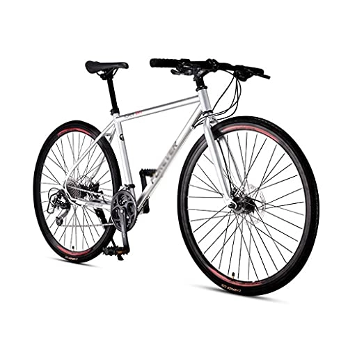 Bicicletas de carretera : Bicicleta De Carretera 700c Ruedas 27 Velocidad De Freno De Disco para Hombre O para Mujer Ciclismo De Bicicleta(Color:Plata)