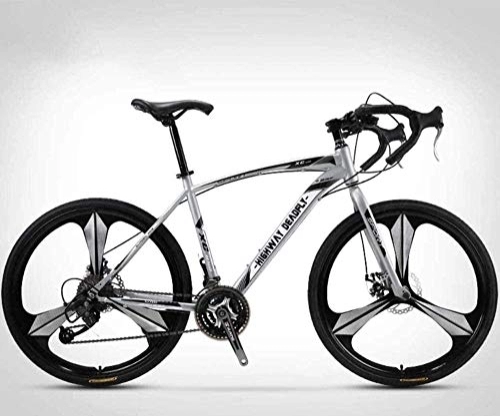 Bicicletas de carretera : Bicicleta de carretera de 26 pulgadas Bicicletas de 27 velocidades Freno de disco doble Cuadro de acero de alto carbono Bicicleta de carretera Carreras para hombres y mujeres Solo para adultos-F