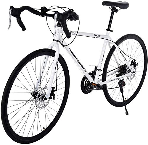 Bicicletas de carretera : Bicicleta de carretera de suspensión total de aluminio Freno de disco de 21 velocidades Bicicleta de velocidad variable de ocio Bicicleta de ciudad Bicicleta estática Luz de bicicleta al aire libre