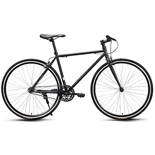 Bicicletas de carretera : Bicicleta De Carretera De Una Sola Velocidad, Marco Ligero De Bicicleta De Vía De Fibra De Carbono 700c para Montar A Caballo.(Color:Negro)