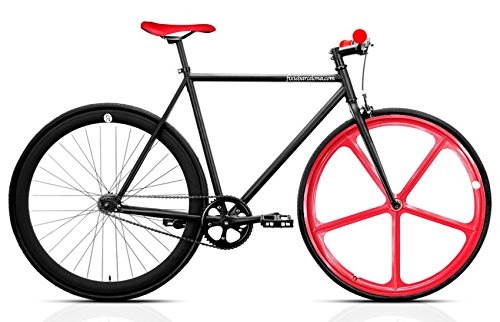 Bicicletas de carretera : Bicicleta FB FIX4 black & red. Monomarcha fixie / single speed. Talla 53