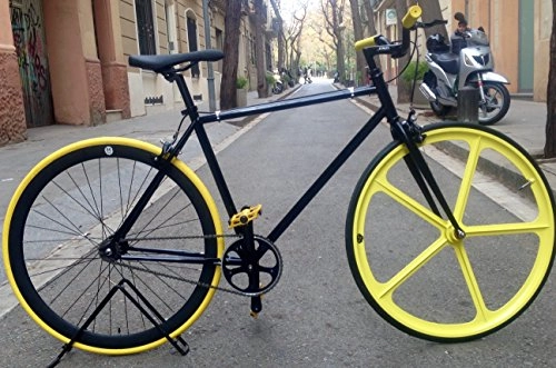 Bicicletas de carretera : Bicicleta Monomarcha Single Speed Fix-5 Classic BlackYellow talla 50cm