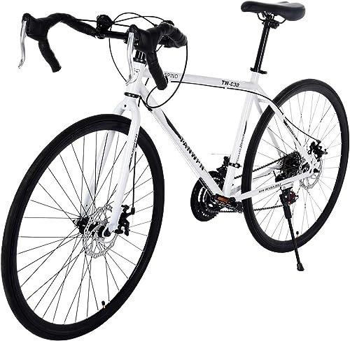 Bicicletas de carretera : Bicicleta Montaña , Bicicleta de carretera de acero de 26 pulgadas for hombres y mujeres adultos, bicicletas de carreras con ruedas 700C for adultos, hombres y mujeres, bicicletas de velocidad de 21 v