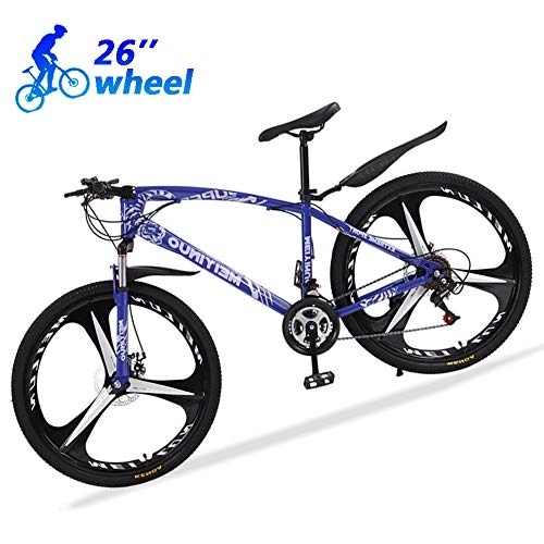 Bicicletas de carretera : Bicicleta Montaña Mujer R26 24 Velocidades Bicicleta de Ruta Specialized de Carbon Acero con Suspensión y Frenos de Disco, Azul, 3 Spokes