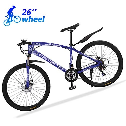 Bicicletas de carretera : Bicicleta Montaña Mujer R26 24 Velocidades Bicicleta de Ruta Specialized de Carbon Acero con Suspensión y Frenos de Disco, Azul, 30 Spokes