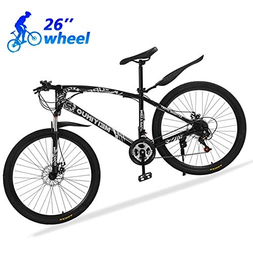 Bicicletas de carretera : Bicicleta Montaña Mujer R26 24 Velocidades Bicicleta de Ruta Specialized de Carbon Acero con Suspensión y Frenos de Disco, Negro, 40 Spokes