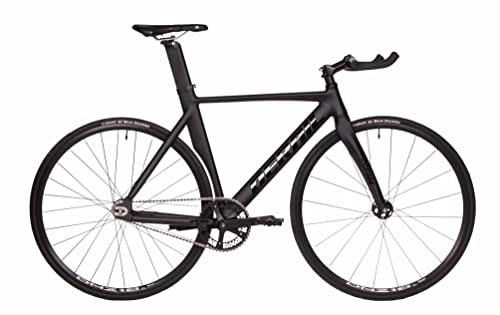 Bicicletas de carretera : Bicicleta Pista, Fixie, Fixed, Cuadro Aero Aluminio, Horquilla 3D cabono, inclue 3 Tipos de Manillar.… (XL 580)