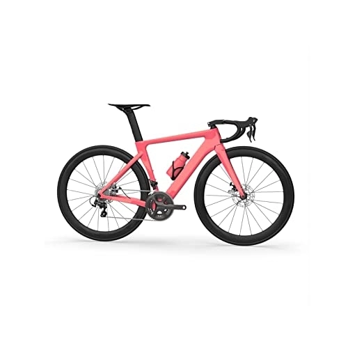 Bicicletas de carretera : Bicycles for Adults Carbon Fiber Road Bike Complete Road Bike Kit Cable Routing Compatible (Color : Pink, Size : Large)