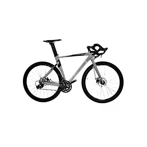 Bicicletas de carretera : Bicycles for Adults Racing Road Bikes Aluminum Alloy Men's Bikes Multi-Speed Handlebars Road Bikes Adult City Bikes (Color : Gray, Size : Large)