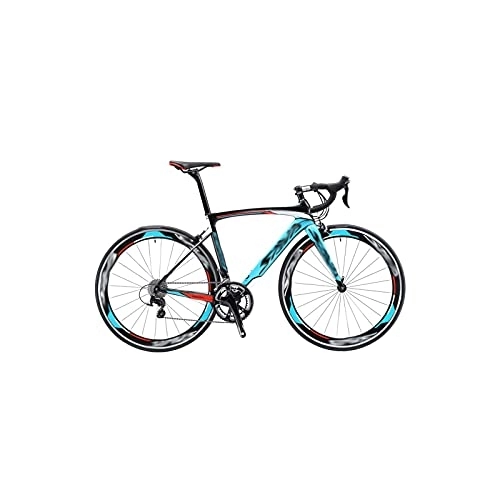 Bicicletas de carretera : Bicycles for Adults Road Bike Carbon 700c Bicycle Carbon Road Bike with 18 Speeds Racing Road Bike Carbon Fiber Bike (Color : Blue, Size : 18speed)