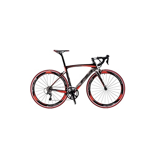 Bicicletas de carretera : Bicycles for Adults Road Bike Carbon 700c Bicycle Carbon Road Bike with 18 Speeds Racing Road Bike Carbon Fiber Bike (Color : Red, Size : 18speed)