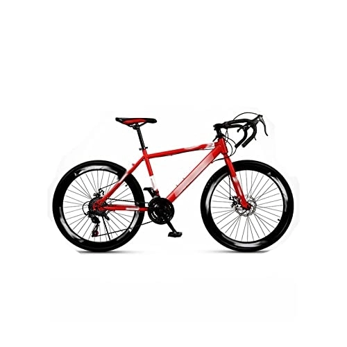 Bicicletas de carretera : Bicycles for Adults Road Bike Mountain Double Disc Brakes Shock Absorber Variable Speed Man and Women Students Bicycle (Color : Red)
