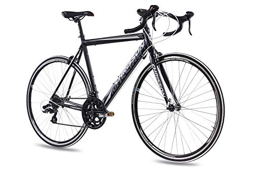 Bicicletas de carretera : Chrisson - Bicicleta de carretera de 28 pulgadas, color negro, con cambio Shimano Tourney de 14 marchas, para hombre y mujer, tamaño 53 cm, tamaño de rueda 28.00