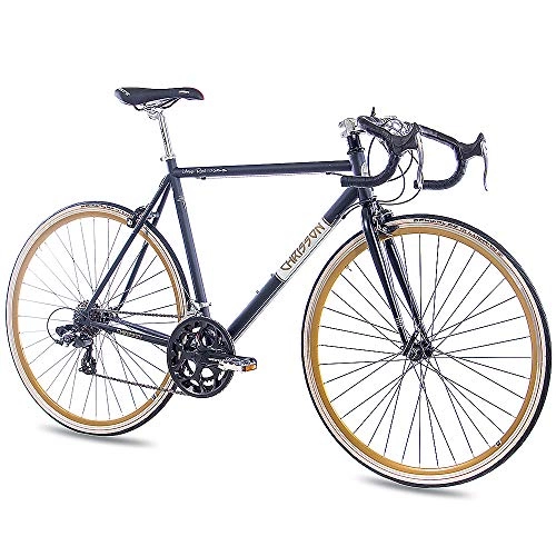 Bicicletas de carretera : CHRISSON - VINTAGE ROAD 1.0 Bicicleta de carretera, tamao 28'' (71, 1 cm), color negro matt, 14 velocidades Shimano
