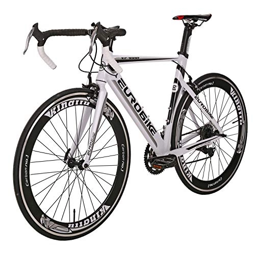 Bicicletas de carretera : Eurobike Bicicletas XC7000 700C aleación de aluminio bicicleta carretera 14 velocidad carretera bicicleta blanco