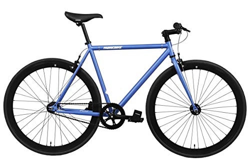 Bicicletas de carretera : FabricBike- Bicicleta Fixie Blanca, piñon Fijo, Single Speed, Cuadro Hi-Ten Acero, 10Kg (M-53cm, Matte Blue & Black)