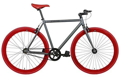 Bicicletas de carretera : FabricBike- Bicicleta Fixie, piñon Fijo, Single Speed, Cuadro Hi-Ten Acero, 10, 45 kg. (Talla M) (S-49cm, Graphite & Red)