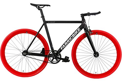 Bicicletas de carretera : FabricBike Light Bicicleta, Adultos Unisex, Negro y Rojo, Larga