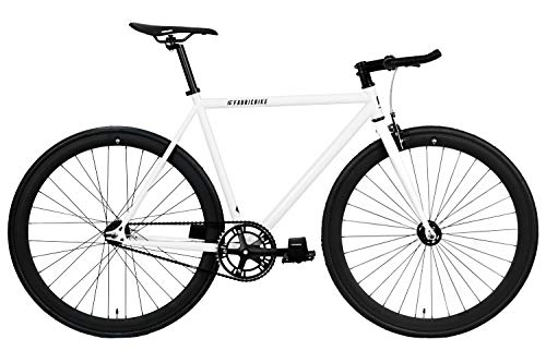 Bicicletas de carretera : FabricBike Original Bicicleta Fixie, Juventud Unisex, Pro White & Matte Black, S-49cm