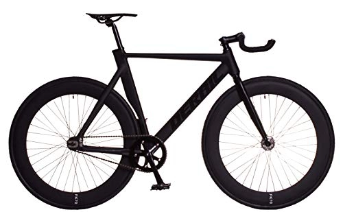 Bicicletas de carretera : FK Cycling Bicicleta Fixie Aluminio derail llanta 70mm Negra (Horn, M 520)