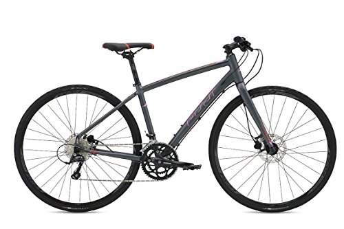 Bicicletas de carretera : Fuji Silhouette 1.3 Disc Urban Fitness Bike 2016 - Bicicleta de fitness (gris / rosa / naranja, 43)