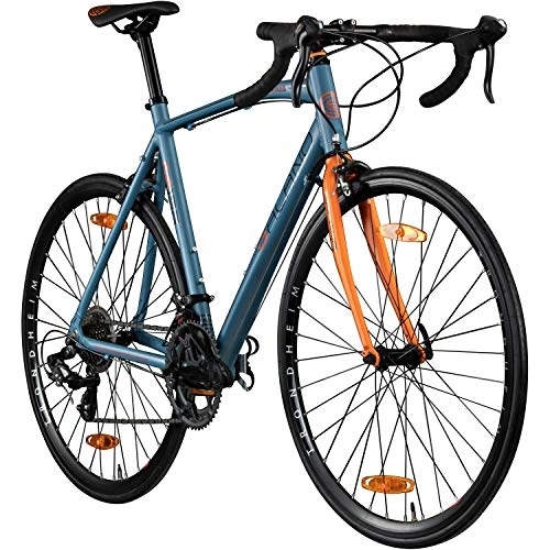 Bicicletas de carretera : Galano Bicicleta de carretera 700c Vuelta STI 4 tamaños de cuadro 2 colores 28" (Azur, 56 cm)