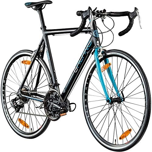 Bicicletas de carretera : Galano Giro D'Italia 700c Bicicleta de 28" Fitness Road Bike 14 velocidades (negro / azul, 56 cm)
