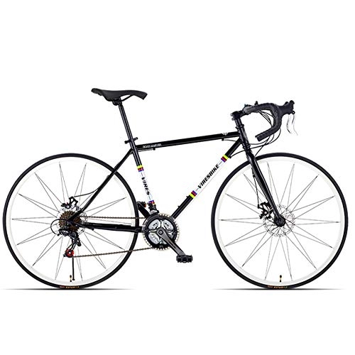 Bicicletas de carretera : GPAN 26 Pulgadas Bikes Bicicleta de Carretera, 24 Velocidades, Doble Freno Disco, 85% ensamblado, Deportes y Aire Libre Adecuado para Altura: 160-185 cm, Black