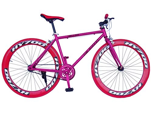 Bicicletas de carretera : Helliot Bikes Soho 03 Bicicleta Fixie Urbana, Unisex Adulto, Negra / roja, M-L