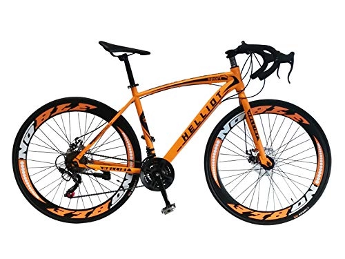 Bicicletas de carretera : Helliot Bikes Sport 03 Bicicleta de Carretera Urbana, Adultos Unisex, Naranja, M-L