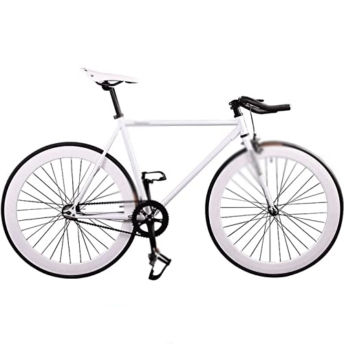 Bicicletas de carretera : KOOKYY Bicicleta Gear Bike Marco de acero Ciclismo Rueda de aleación de magnesio de una sola velocidad Pista de bicicleta Radios de una pieza Moldura de llanta
