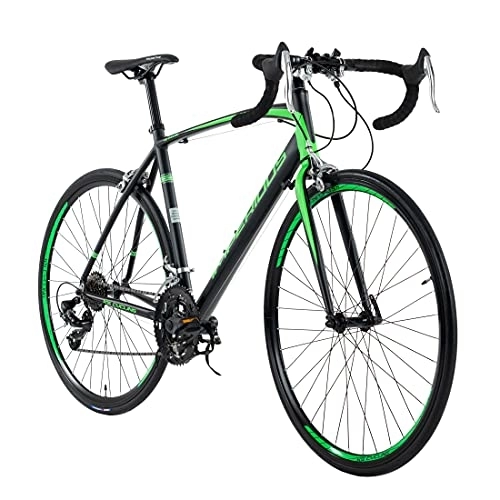 Bicicletas de carretera : KS Cycling Imperious-Bicicleta de Carreras, Altura del Cuadro, Color Negro y Verde, Unisex Adulto, 28 Zoll, 53 cm