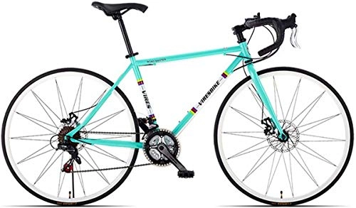 Bicicletas de carretera : LXC Bicicleta De Carretera 21 Velocidad Variable Bicicleta De Estudiante con Marco De Acero De Alto Carbono Doble Freno De Disco Mltiples Opciones De Color Bicicleta, Azul
