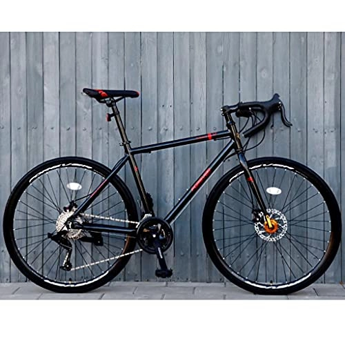 Bicicletas de carretera : M-YN Bicicleta De Carretera 68cm Frame 700c Ruedas 27 Cambio De Velocidad Frenos De Disco Doble Bicicleta De Carretera para Hombre(Color:Negro)