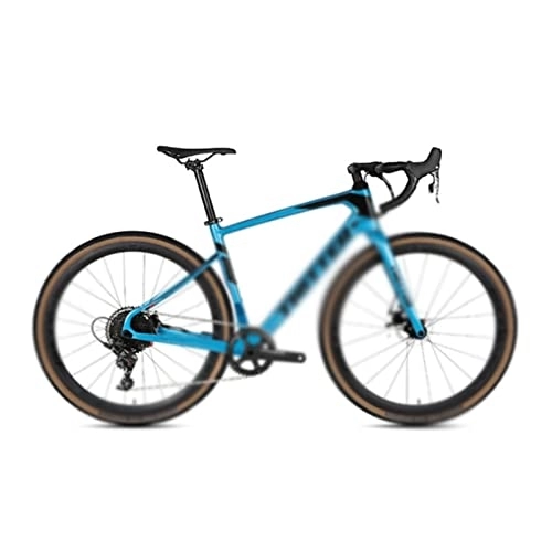 Bicicletas de carretera : Mens Bicycle Road Bike 700C Cross Country 11 Speed 40C Tire for Hydraulic Brake Derailleur (Color : Black, Size : 11_48CM) (Blue 11_48CM)