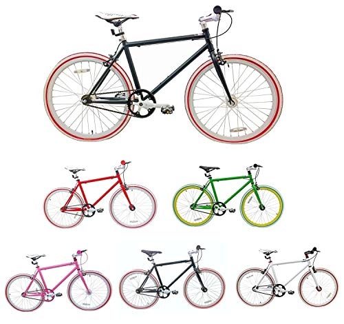 Bicicletas de carretera : micargi 24 Single Speed Fitness Rueda Bicicleta fixed Gear bicicleta marco Altura 45 cm blanco