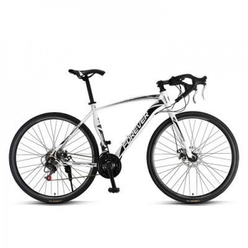 Bicicletas de carretera : MIRC Road Bike Mountain Bike Racing Men's Aluminum Alloy Adult Ultra Light 700c Broken Wind Speed, White, M