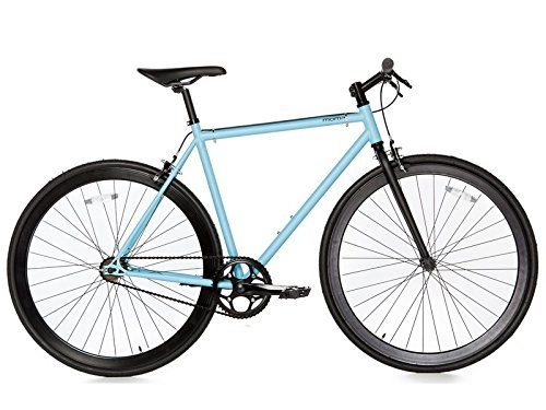 Bicicletas de carretera : Moma Bikes Bicicleta Fixie Urbana, Fixie AzulFixed Gear & Single Speed (Varias Tallas)