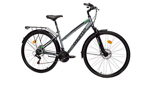 Bicicletas de carretera : Moma Bikes Bicicleta Trekking / Paseo TREKKING PRO W 28", Aluminio, SHIMANO 21V, Susp. Delant.