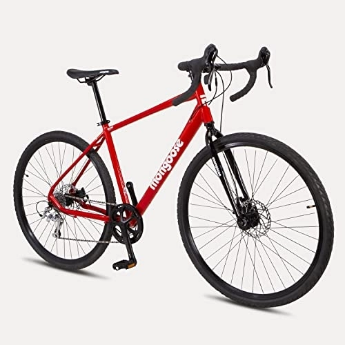 Bicicletas de carretera : Mongoose Define Gravel Bike, Unisex, Rojo, 19-Inch Frame