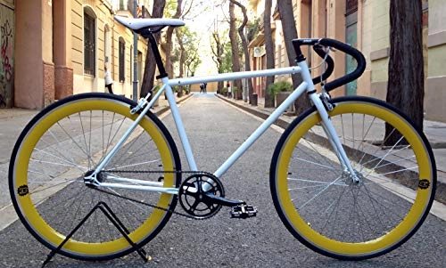 Bicicletas de carretera : Mowheel Bicicleta Monomarcha Pista Fixie-B clsica T-50CM Amarilla