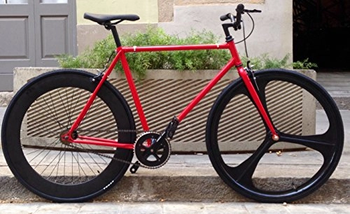 Bicicletas de carretera : Mowheel Bicicleta Single Speed Fix-3 Classic Red Talla 54cm