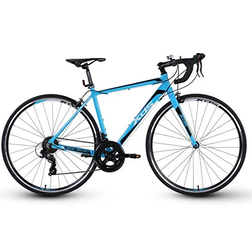 Bicicletas de carretera : POTHUNTER Bicicleta De CarreteraXDS-RX200 700C Bicicleta De Carretera De Fibra De Carbono con Sistema De Transmisión De 14 Velocidades Y Freno De Disco De Doble Disco, Black-Blue