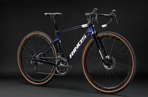Bicicletas de carretera : Rinos Carbon Gravel Bike Sandman1.0 Shimano R3000 (Azul, 56)