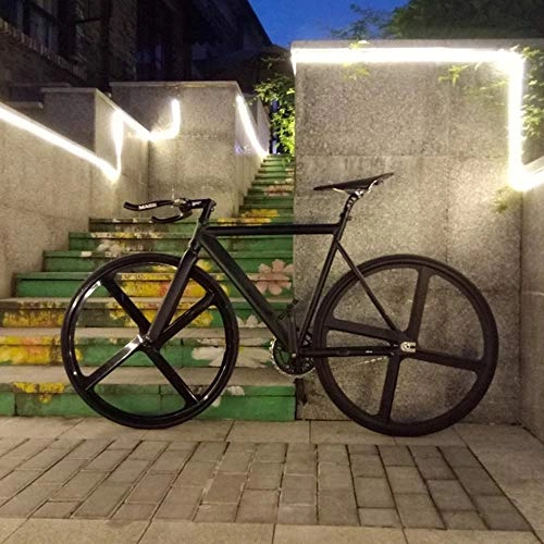 Bicicletas de carretera : RUPO Bike Urban Track Cuadro de Bicicleta con   Horquilla de Aluminio    4 radios Aleación de magnesio   Bicicleta de Carretera Bicicleta de Engranaje Fijo de una Sola Velocidad, Negro Mate, 53 CM