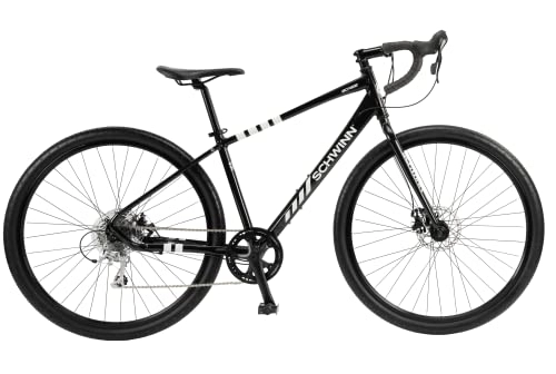Bicicletas de carretera : Schwinn Scree Gravel L 700c Black Bicicleta, Unisex, Negro